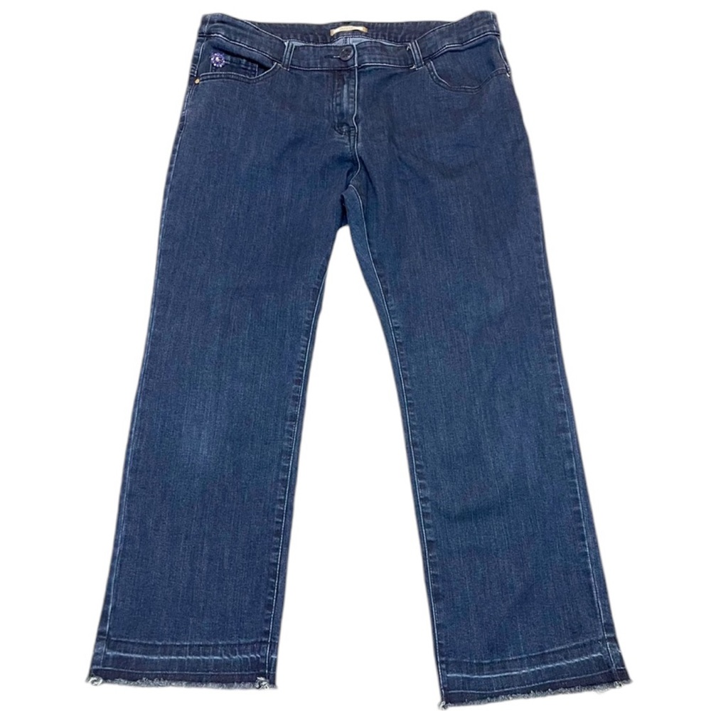 Elena Miro Medium Wash Denim Jeans Size 12 Button Zipper Fly Embellished Pants
